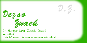 dezso zwack business card