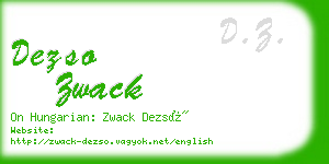 dezso zwack business card